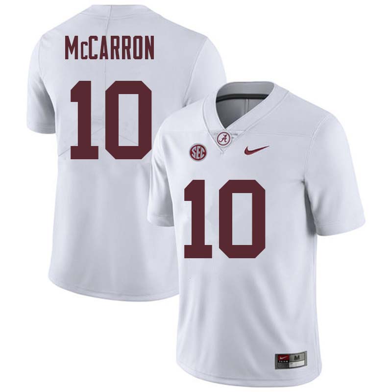Alabama Crimson Tide Men's AJ McCarron #10 White NCAA Nike Authentic Stitched College Football Jersey HS16I47YG